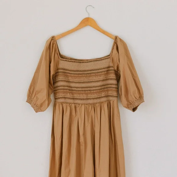 Elegant Tan Women's Dress - Picture 2 of 7